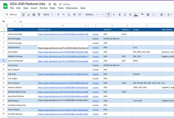 Yearly Planbook Link Update (For Teachers)